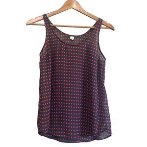 Old Navy‎ Polka Dot Tank Top Sleeveless Blouse Red Navy Small S